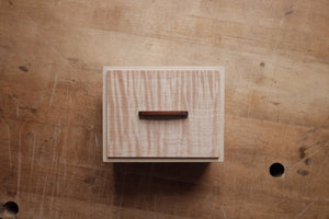 Painted box with tiger maple lid